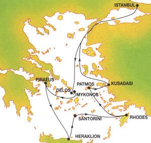 Golden Fleece cruise map - cruises greece
